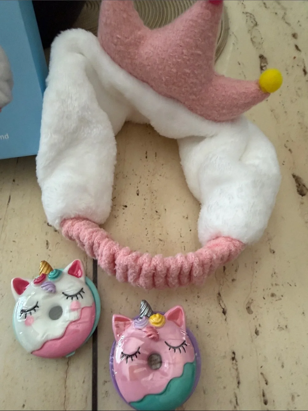 I Dew Care Pink Tiara Headband with 2 Unicorn Lip Glosses